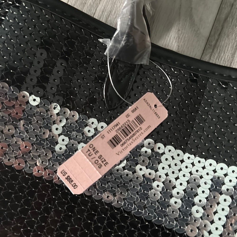Sequin Victoria’s Secret Black Tote - Picture 3 of 4